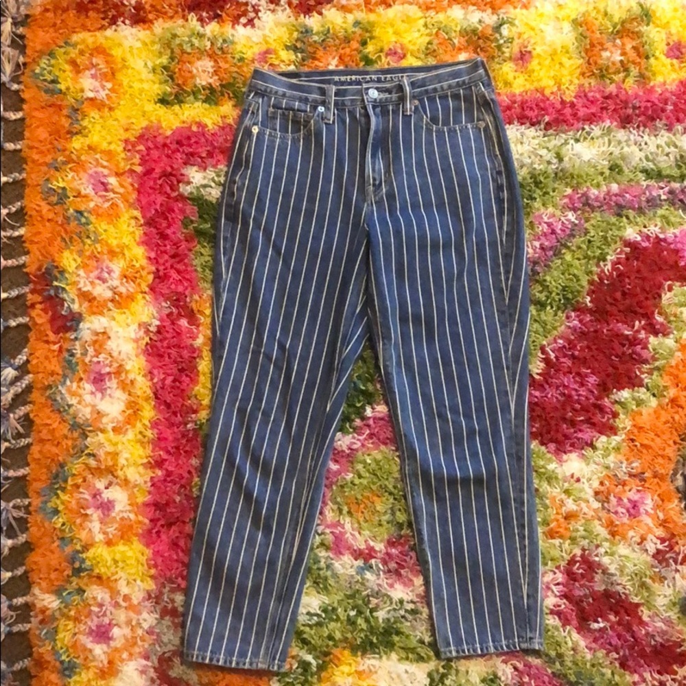 Striped mom jeans